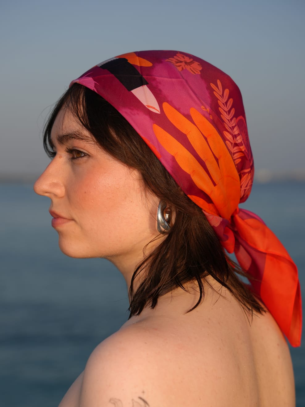 Scarf on head