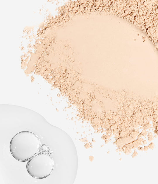 Compact Powder texture and liquid bubbles